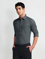 Arrow Self Design Manhattan Slim Fit Shirt