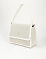 Tommy Hilfiger Solid White Polyester Hand Bags