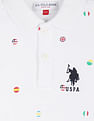 U.S. Polo Assn. Kids All Over Flag Print Cotton Polo Shirt