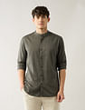 Arrow Sport Slim Fit Dobby Mandarin Shirt