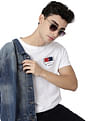 AD by Arvind Crew Neck Solid Cotton T-Shirt
