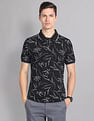 AD by Arvind Floral Print Cotton Polo Shirt
