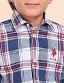 U.S. Polo Assn. Kids Boys Plaid Checked Regular Fit Shirt