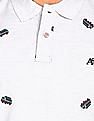 Aeropostale Men Off White Short Sleeve Printed Polo Shirt