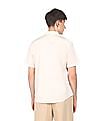 Calvin Klein Men Off White Dot Print Cotton Stretch Casual Shirt